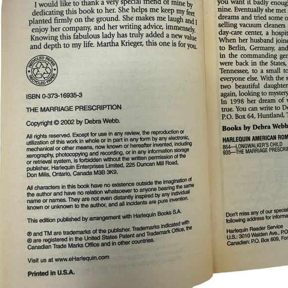 Colby Agency Ser.: The Marriage Prescription by Debra Webb (2002, Mass Market) - Picture 7 of 10